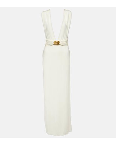 Tom Ford Cutout Jersey Gown - White