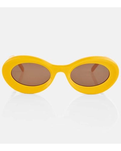 Loewe Paula's Ibiza Ovale Sonnenbrille - Gelb