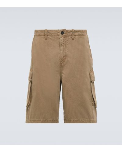 Our Legacy Mount Herringbone Cotton Cargo Shorts - Natural