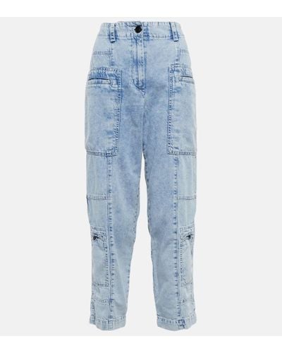 Proenza Schouler Jeans cargo Chambray de tiro alto - Azul