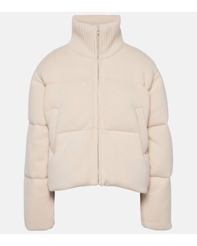 JOSEPH Cropped Wool Puffer Jacket - Natural