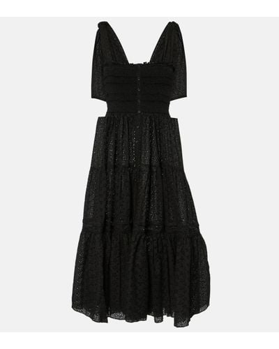 Poupette Triny Cotton Midi Dress - Black