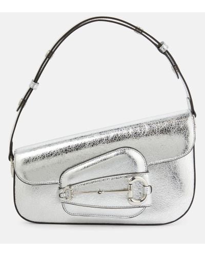 Gucci Schultertasche Horsebit 1955 aus Metallic-Leder - Mettallic