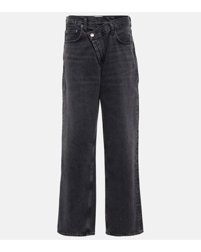 Agolde Jean droit Criss Cross a taille haute - Bleu