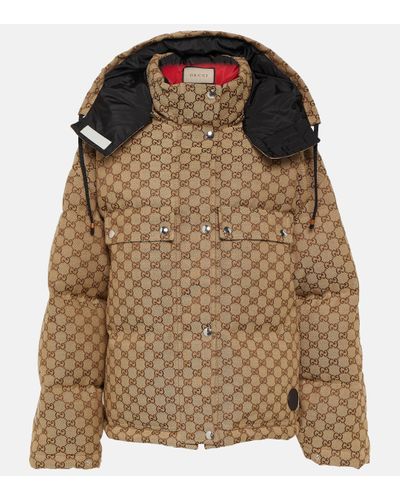 Gucci Veste doudoune GG en coton melange - Marron