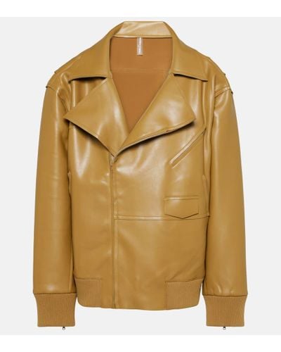 Norma Kamali Oversized Faux Leather Jacket - Natural