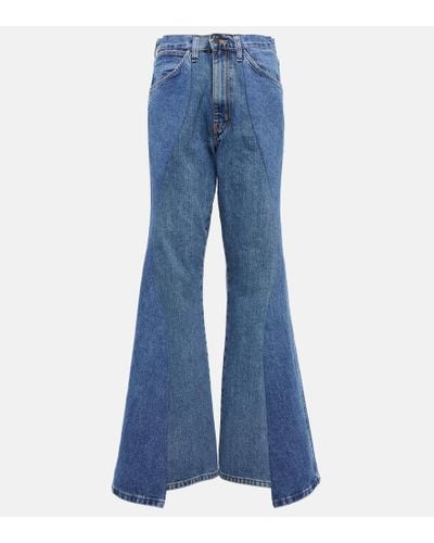 Gabriela Hearst Jeans flared Foster con patchwork - Azul