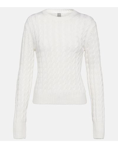 Totême Cable-knit Wool Jumper - White
