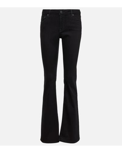 AG Jeans Low-Rise Flared Jeans - Schwarz