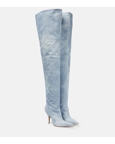Gia Borghini Stivali cuissardes Gia 33 in denim - Blu