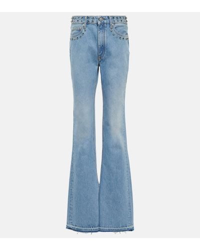 Alessandra Rich High-rise Flared Jeans - Blue