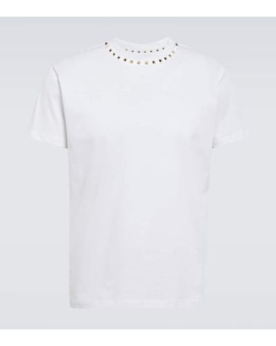 Valentino Camiseta Rockstud de algodon - Blanco