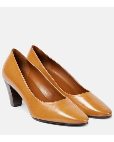 The Row Charlotte Leather Court Shoes - Brown