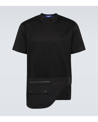 Junya Watanabe Panelled Cotton Jersey T-shirt - Black