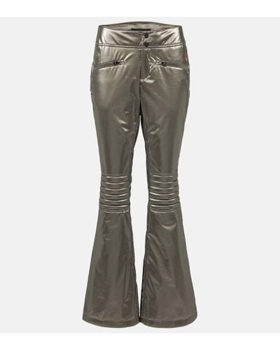 Perfect Moment Aurora Low-rise Metallic Flared Ski Pants - Gray