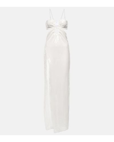 Nensi Dojaka Bridal Sequined Tulle Gown - White