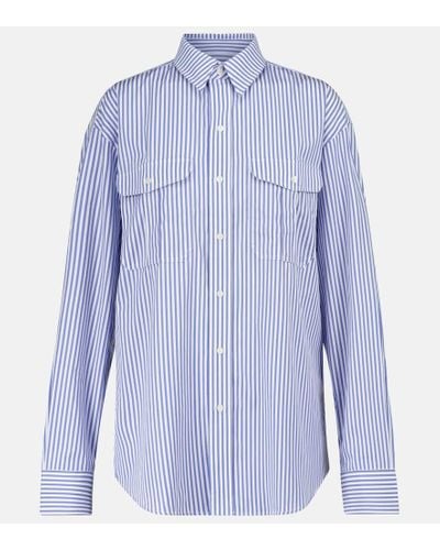 Wardrobe NYC Pinstriped Cotton Shirt - Blue
