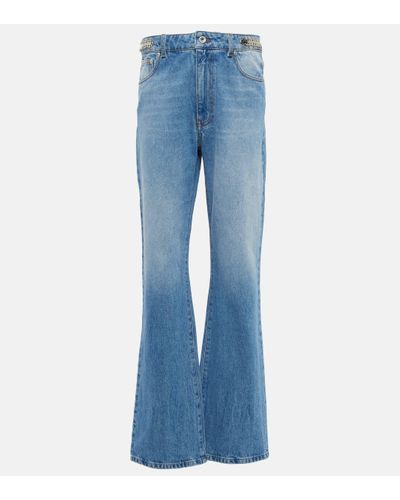 Rabanne Embellished High-rise Bootcut Jeans - Blue