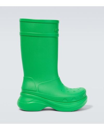 Balenciaga Botas de agua con suela gruesa de x Crocs - Verde