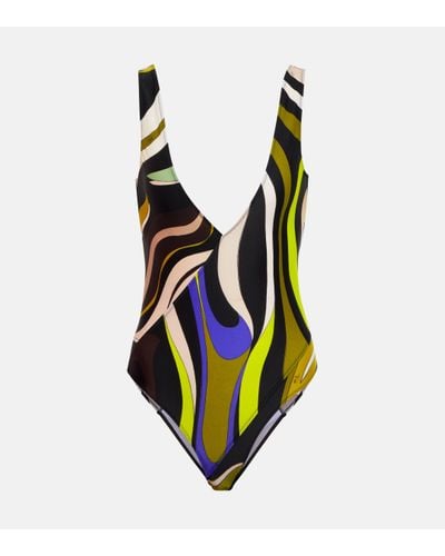 Emilio Pucci Printed Jersey Swimsuit - Green