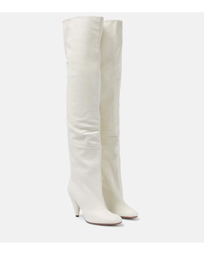 Proenza Schouler Overknee-Stiefel Cone aus Leder - Weiß