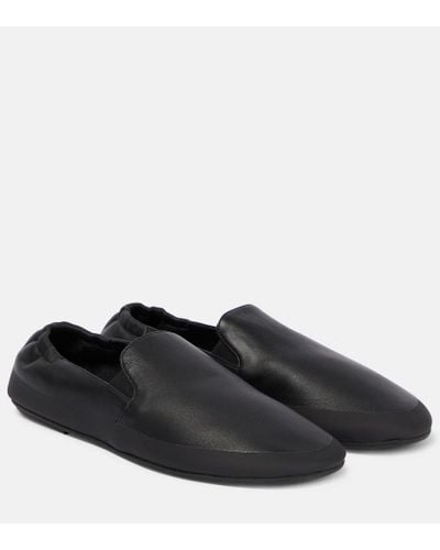 The Row Slip-Ons Tech aus Leder - Schwarz