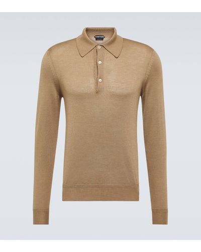 Tom Ford Cashmere And Silk Polo Shirt - Natural