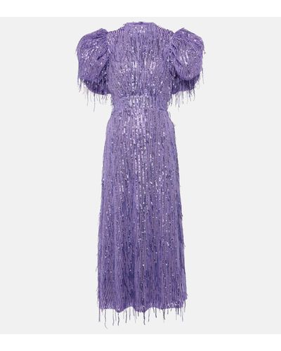ROTATE BIRGER CHRISTENSEN Noon Sequined Midi Dress - Purple