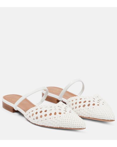 Malone Souliers Marla Faux Leather And Leather Flats - Natural