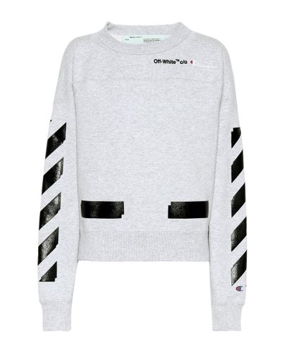 Off-White c/o Virgil Abloh X Champion Hoodie aus Baumwolle - Grau