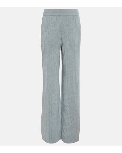 Loro Piana Ribbed-knit Cashmere Pants - Gray