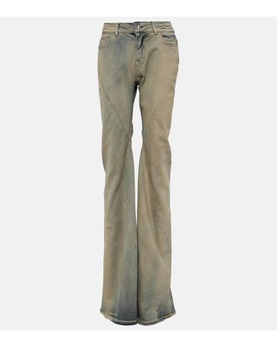 Rick Owens Drkshdw Mid-rise Flared Jeans - Green