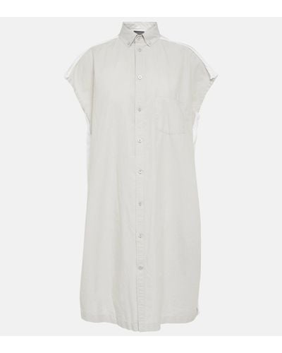 Balenciaga Oversized Cotton Shirt Dress - White
