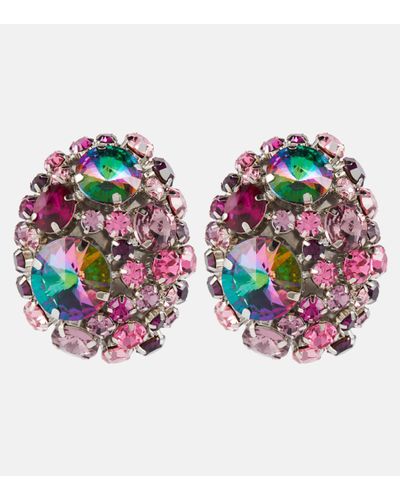 Area Crystal-embellished Earrings - Pink