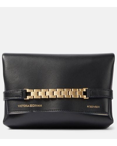 Victoria Beckham Chain Mini Leather Shoulder Bag - Black