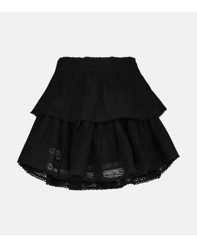 LoveShackFancy Mini-jupe en coton - Noir