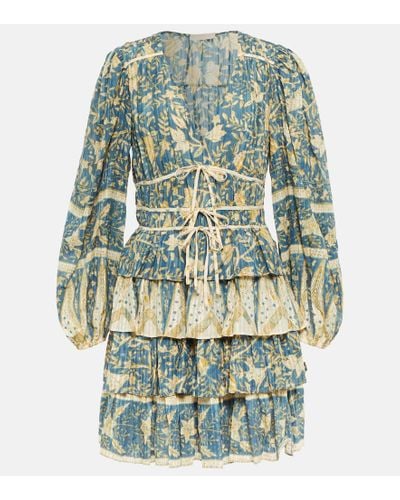 Ulla Johnson Minikleid Nina aus einem Baumwollgemisch - Blau