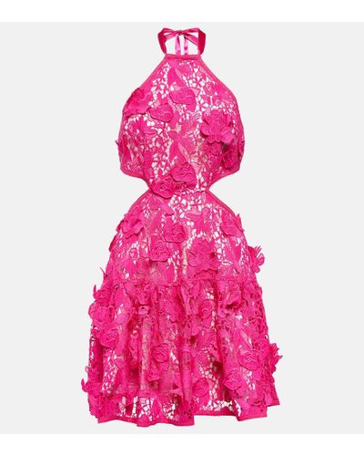 LoveShackFancy Bohima Halter-neck Lace Midi Dress - Pink