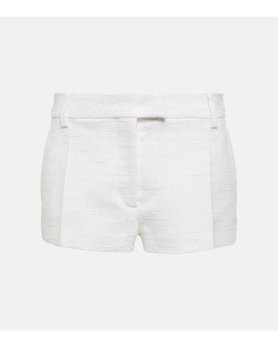 Valentino Cotton And Wool Tweed Shorts - White