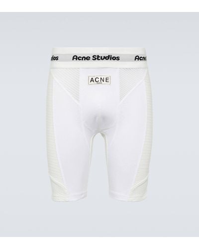 Acne Studios Short cycliste a logo - Blanc