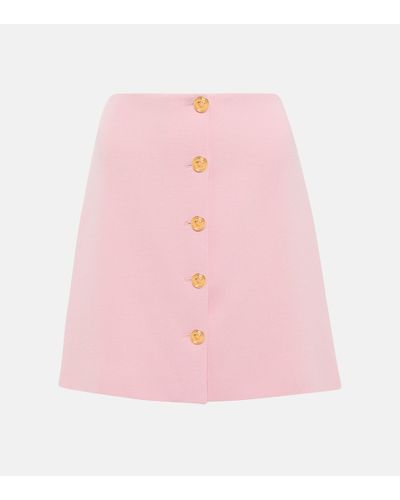Versace A-line Wool-blend Miniskirt - Pink