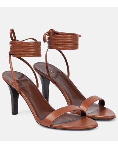 The Row Maud Leather Sandals - Brown