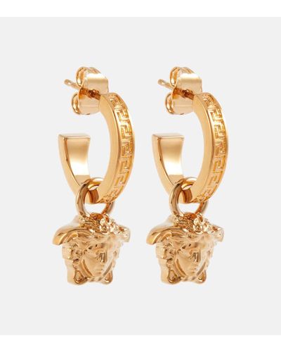 Versace La Medusa Greca Hoop Earrings - Metallic