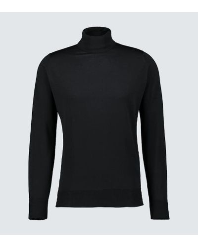 John Smedley Richards Wool Turtleneck Sweater - Black