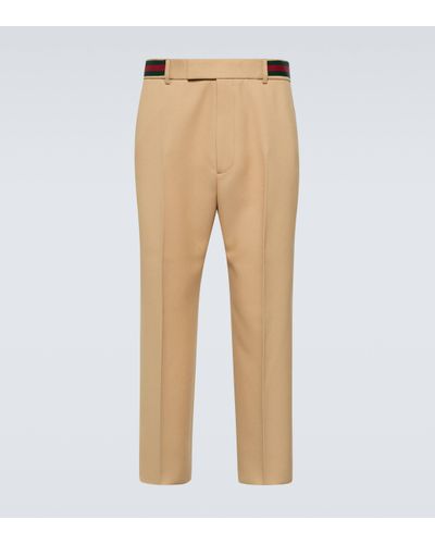 Gucci Drill Straight Trousers - Natural