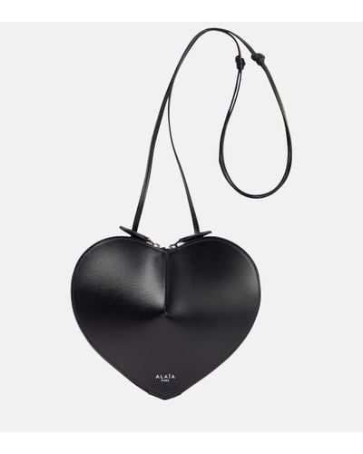 Alaïa Le Coeur Black Leather Crossbody Bag