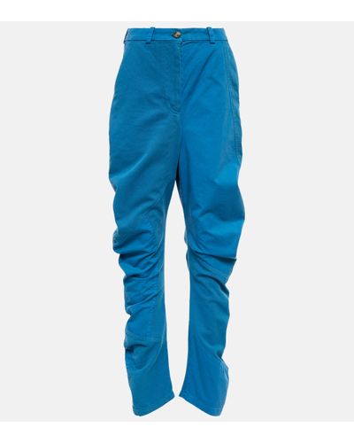 JW Anderson Twisted High-rise Distressed Trousers - Blue