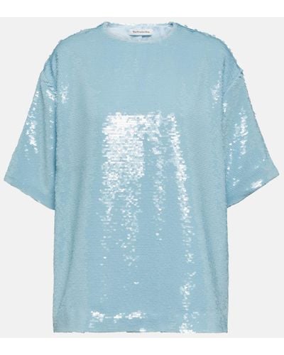 Frankie Shop Jones Sequined T-shirt - Blue