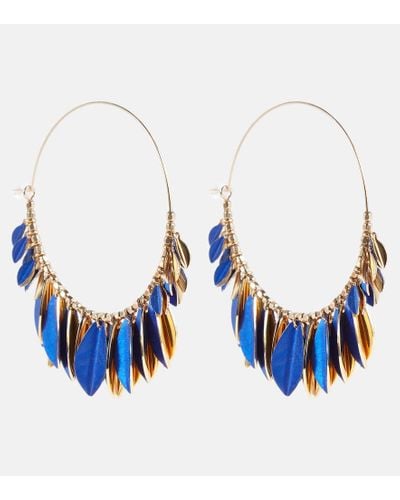 Isabel Marant Boucle D'oreill Embellished Hoop Earrings - Blue