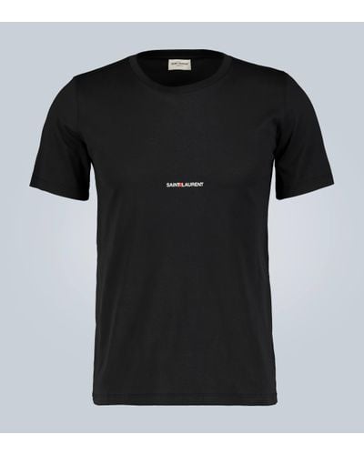 Saint Laurent T-shirt en coton a logo - Noir